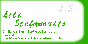 lili stefanovits business card